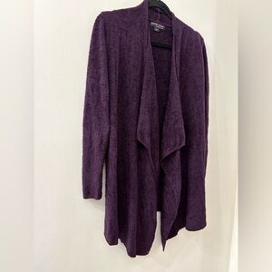 Barefoot Dreams Deep Purple open Cardigan - size s/m - drape opening - soft cozy